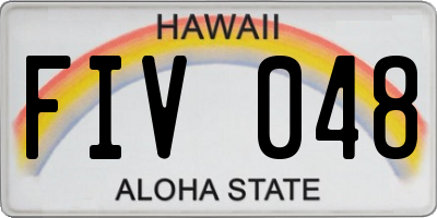 HI license plate FIV048