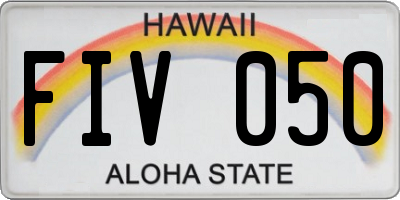 HI license plate FIV050