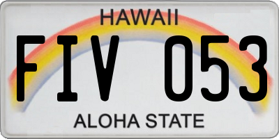 HI license plate FIV053