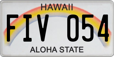 HI license plate FIV054