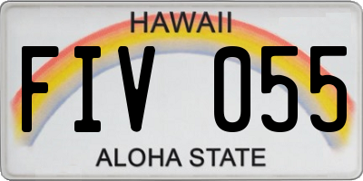 HI license plate FIV055