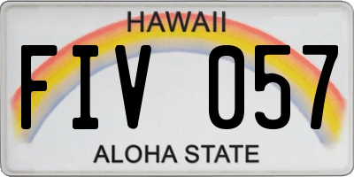HI license plate FIV057