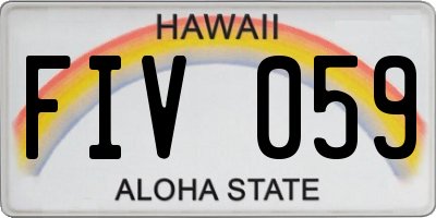 HI license plate FIV059