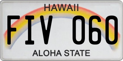 HI license plate FIV060