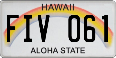 HI license plate FIV061