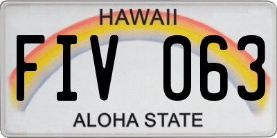 HI license plate FIV063