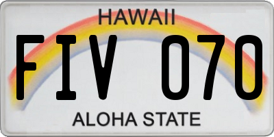 HI license plate FIV070