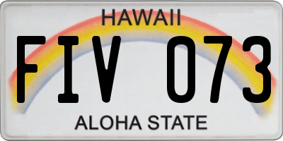 HI license plate FIV073