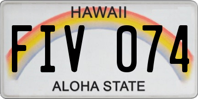 HI license plate FIV074