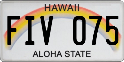 HI license plate FIV075