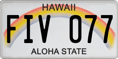 HI license plate FIV077