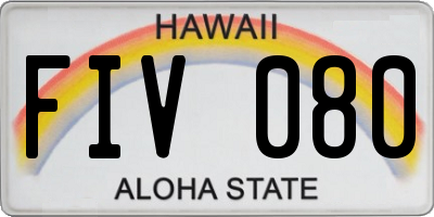 HI license plate FIV080