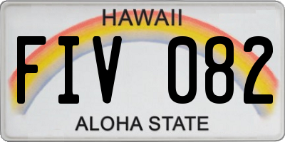 HI license plate FIV082
