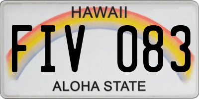 HI license plate FIV083