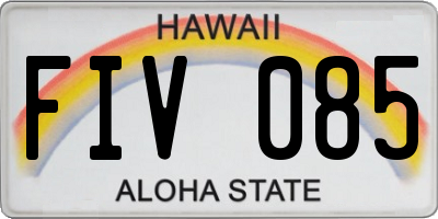 HI license plate FIV085