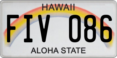 HI license plate FIV086