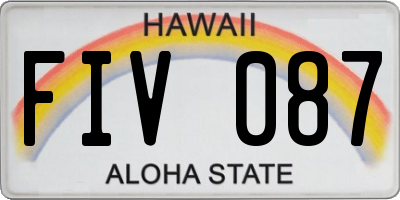 HI license plate FIV087