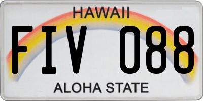 HI license plate FIV088