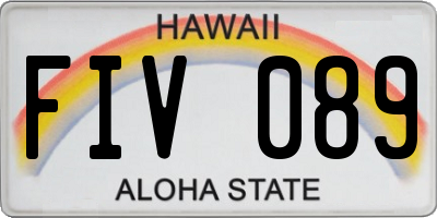 HI license plate FIV089