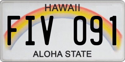 HI license plate FIV091
