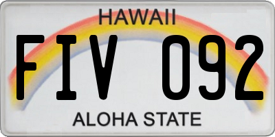 HI license plate FIV092