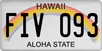 HI license plate FIV093