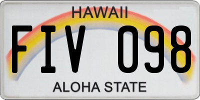 HI license plate FIV098
