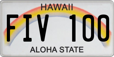 HI license plate FIV100