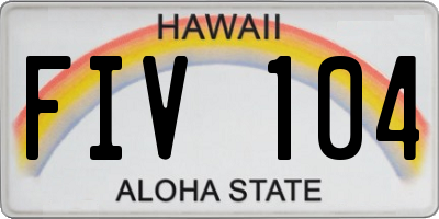 HI license plate FIV104