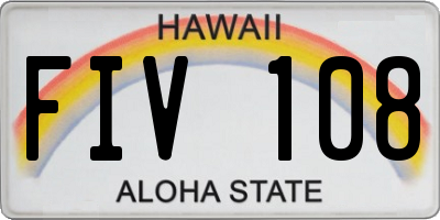 HI license plate FIV108