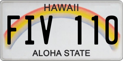 HI license plate FIV110