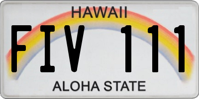HI license plate FIV111