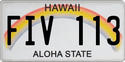HI license plate FIV113