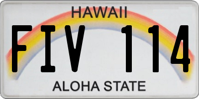 HI license plate FIV114
