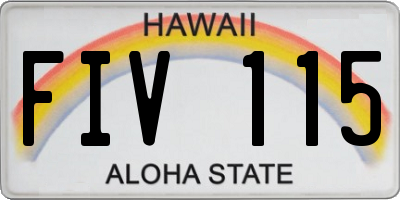 HI license plate FIV115