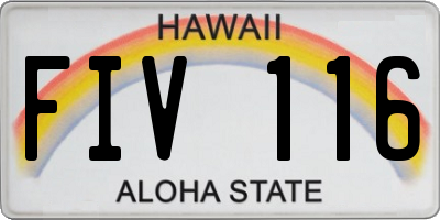HI license plate FIV116
