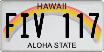 HI license plate FIV117