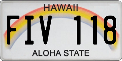 HI license plate FIV118