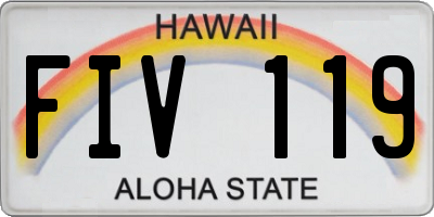 HI license plate FIV119