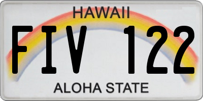 HI license plate FIV122