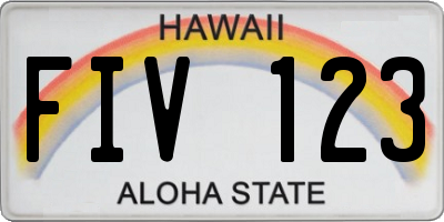 HI license plate FIV123