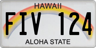 HI license plate FIV124