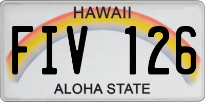 HI license plate FIV126