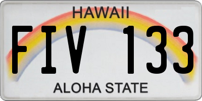 HI license plate FIV133
