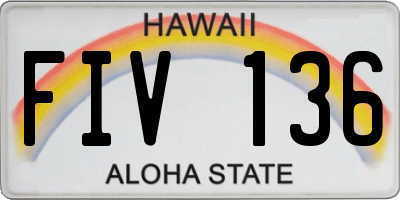 HI license plate FIV136