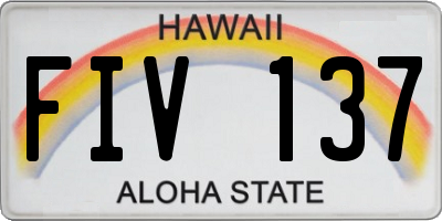 HI license plate FIV137