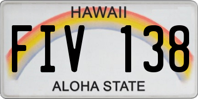 HI license plate FIV138