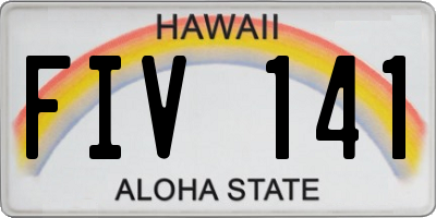 HI license plate FIV141