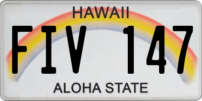 HI license plate FIV147