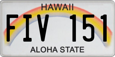 HI license plate FIV151
